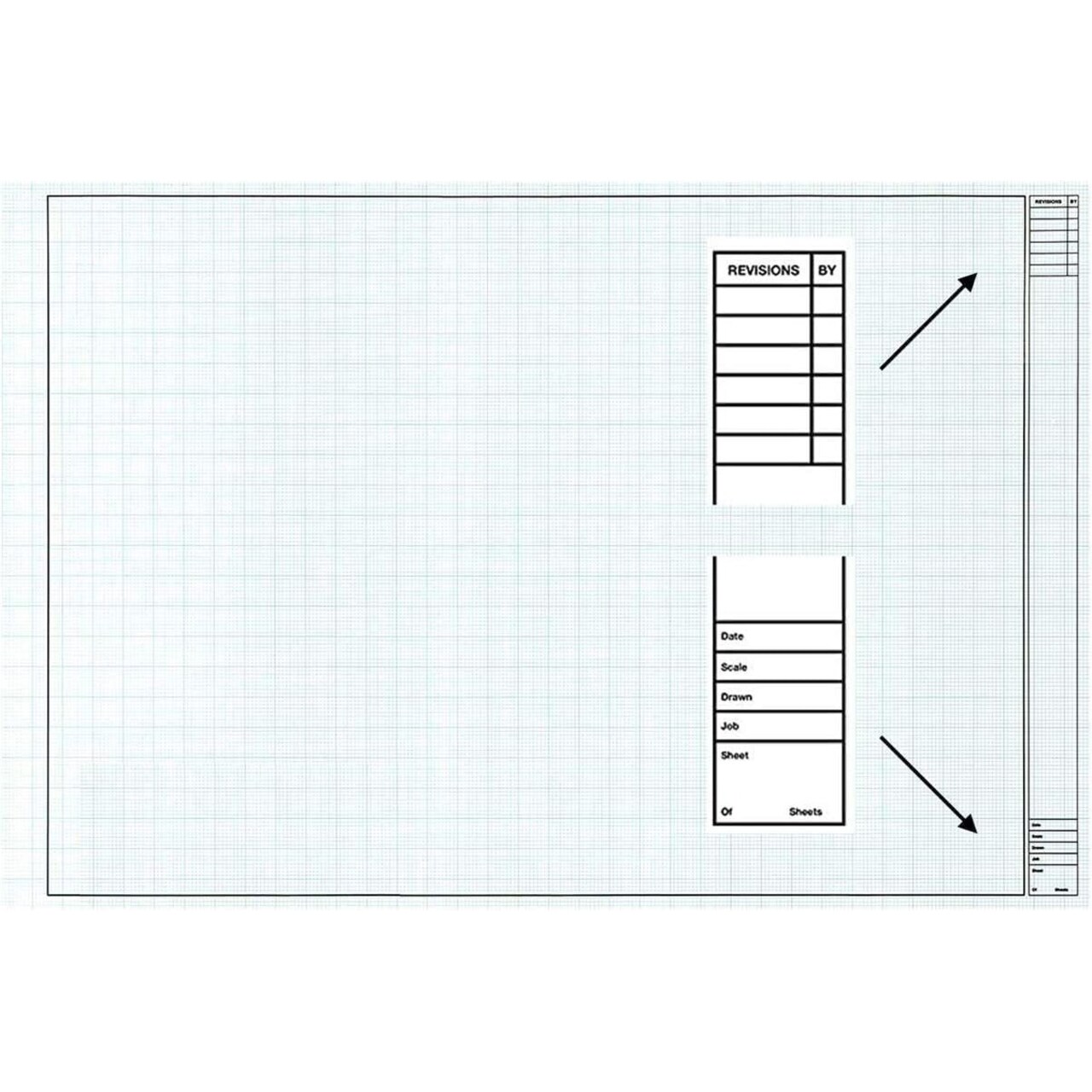 Clearprint 24" x 36" 1000H Design Vellum Sheets with Architect Title Block, 16 lb., 100% Cotton, 100 Sheets Per Pack, 1 Each